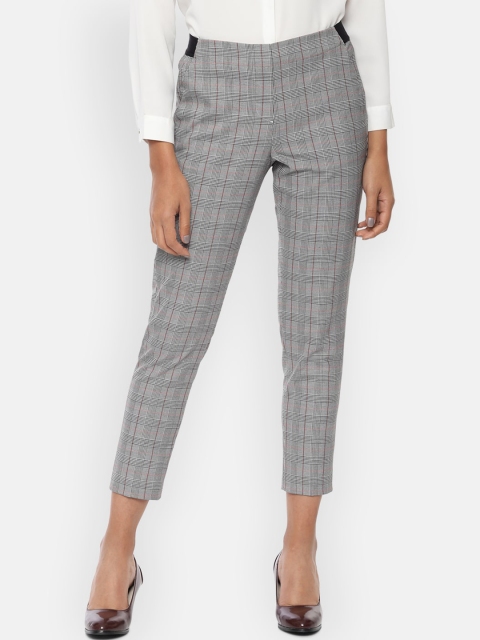 

Van Heusen Woman Women Black Checked Cigarette Trousers
