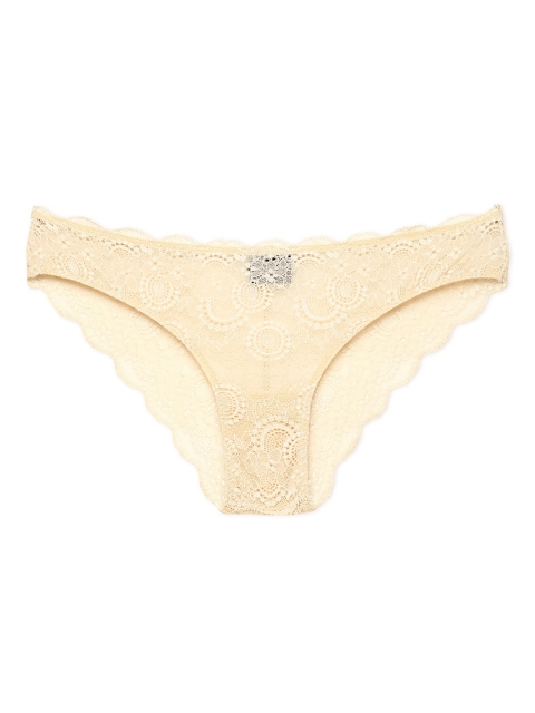 

Heart 2 Heart Women Beige Self-Design Lace Bikini Briefs H2H 92N