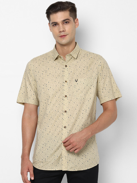 

Allen Solly Men Khaki Slim Fit Printed Casual Shirt