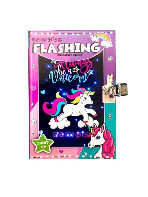 

SCOOBIES Purple & Black Light Up Unicorn Diary