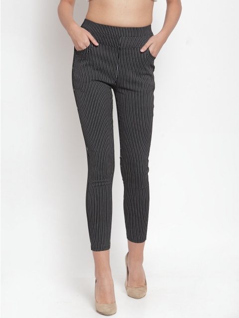 

Global Republic Women Black & White Striped Relaxed-Fit Jeggings