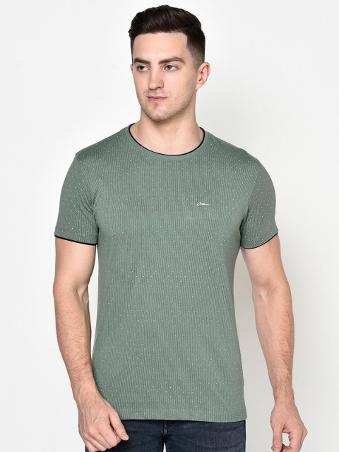 

Octave Men Olive Raw Edge T-shirt