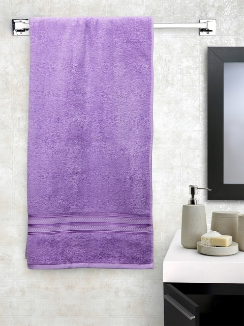 

Trident Unisex Purple Solid 400 GSM Pure Cotton Bath Towel