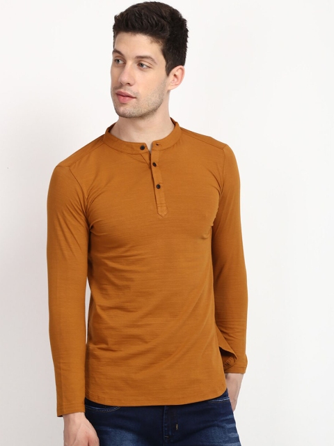 

V2 Value & Variety Men Mustard Yellow Cotton Kurta