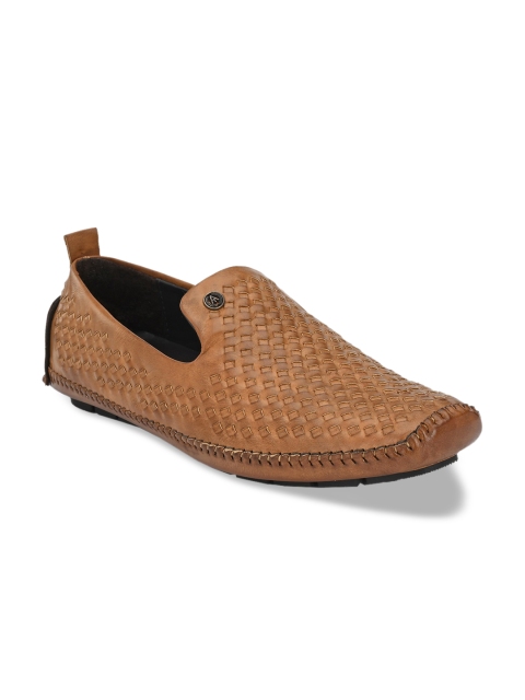 

Alberto Torresi Men Tan Brown Textured Festive Formal Loafers