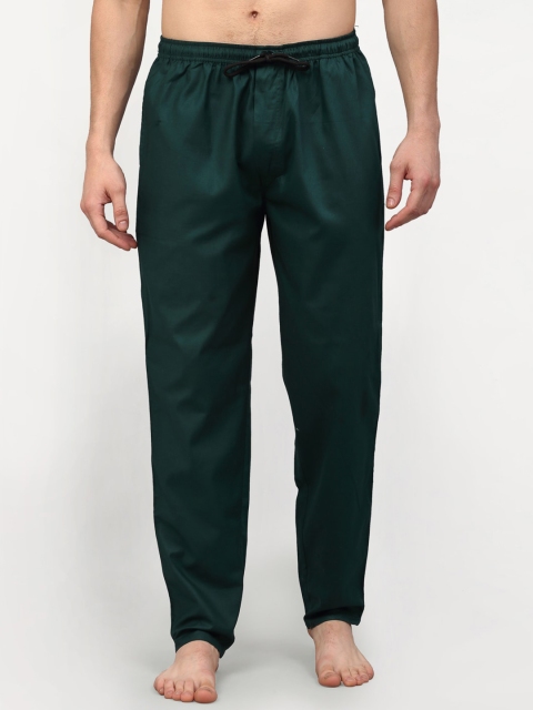 

JAINISH Men Green Solid Pure Cotton Lounge Pants