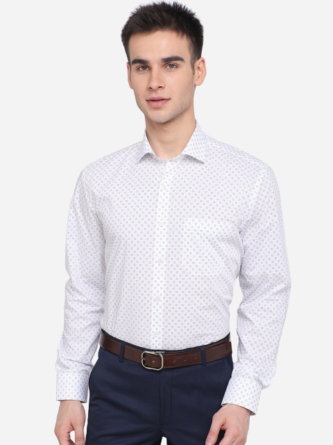 

JADE BLUE Men White Regular Fit Printed Casual Shirt