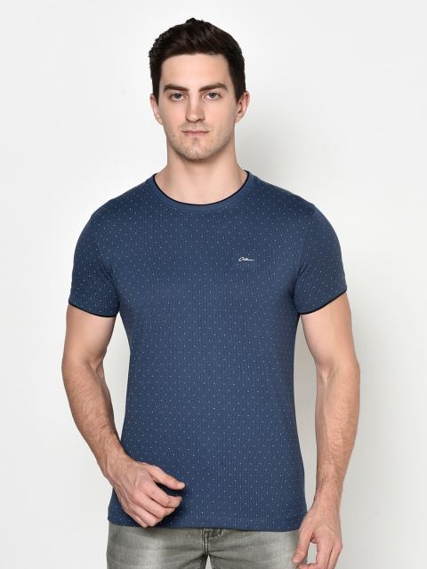 

Octave Men Blue Printed Cotton T-shirt