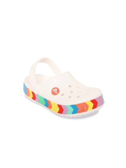 

Crocs Crocband Unisex Kids White Blue Clogs Sandals