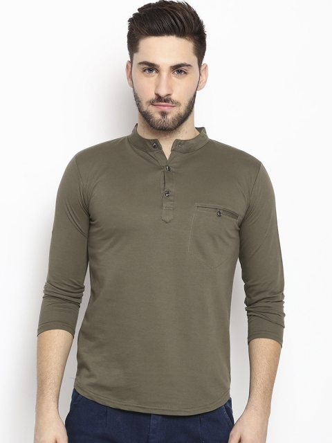 

V2 Value Variety Men Green Thread Work Kurta