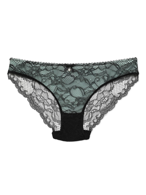 

Heart 2 Heart Women Green & Black Self-Design Lace Bikini Briefs H2H 81N