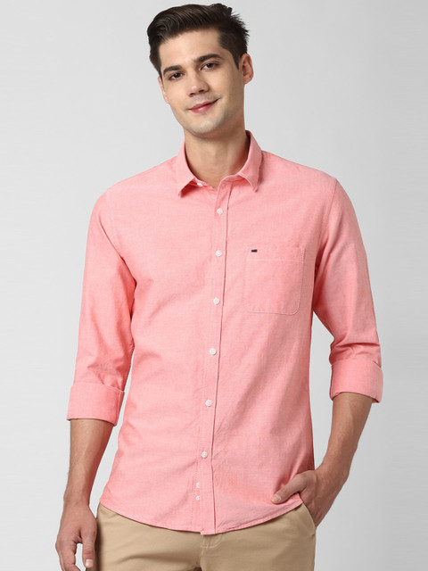 

Peter England Casuals Men Peach Slim Fit Cotton Casual Shirt