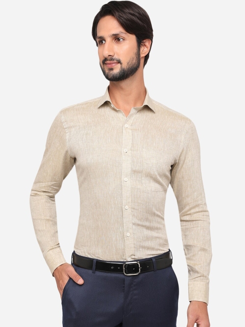 

JADE BLUE Men Beige Regular Fit Solid Casual Shirt