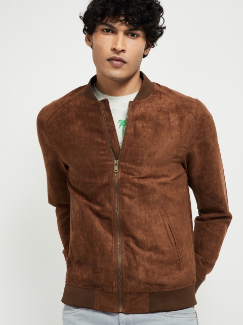 

max Men Brown Bomber Jacket