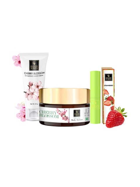 

Good Vibes Nourishing Body Care - Hand Cream, Body Butter, Lip Balm, White
