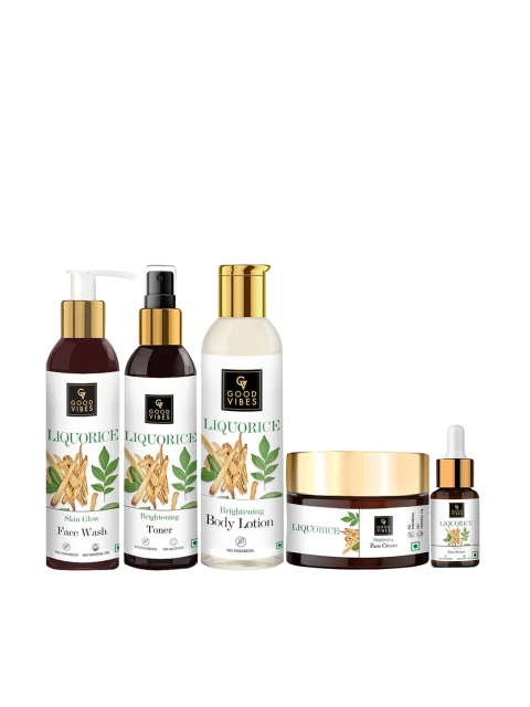 

Good Vibes Liquorice Range Combo Kit- Face wash, Toner, Body Lotion, Face Cream, Serum, White