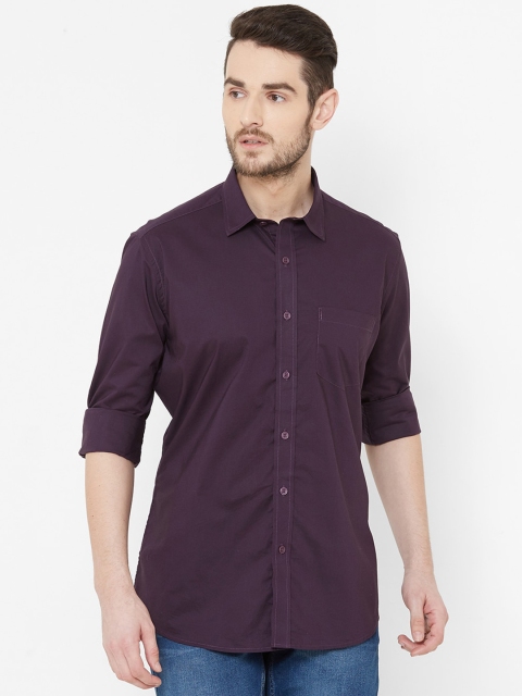 

EVOQ Men Purple Regular Fit Solid Casual Shirt
