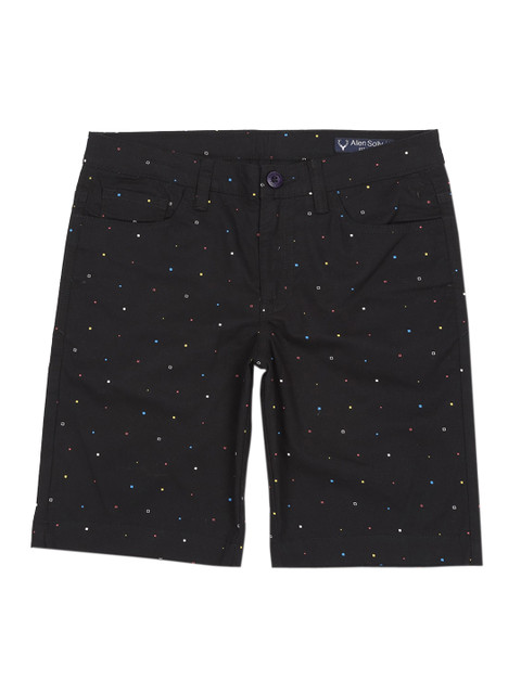 

Allen Solly Junior Boys Black Printed Regular Fit Regular Shorts