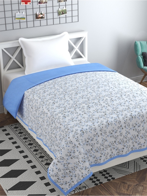 

Florida Blue & White Floral AC Room 120 GSM Single Bed Dohar