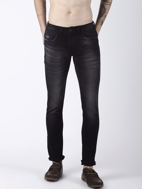 

Rex Straut Jeans Men Black Slim Fit Light Fade Stretchable Jeans