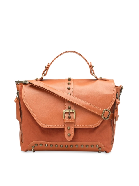 

Clotche Brown Leather Structured Satchel Bag