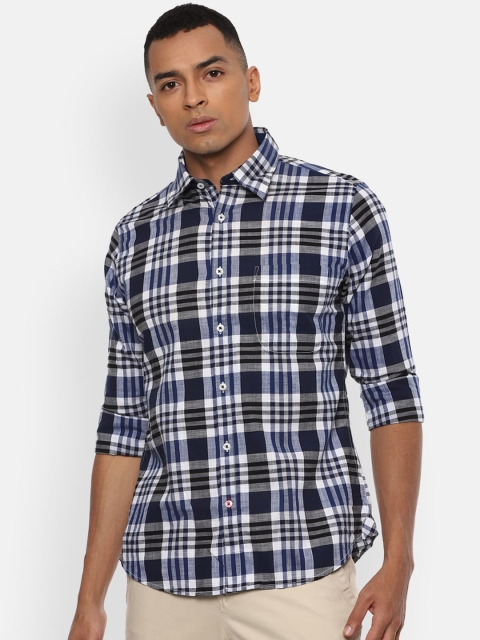 

Van Heusen Sport Men Blue Slim Fit Checked Casual Cotton Shirt