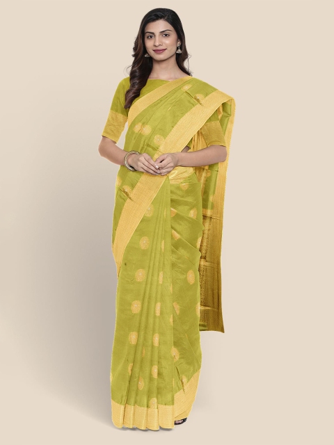 

Kalamandir Lime Green Woven Design Zari Silk Blend Banarasi Saree