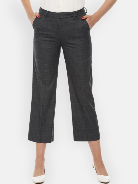 

Van Heusen Woman Women Grey Checked Parallel Trousers Parallel Trousers