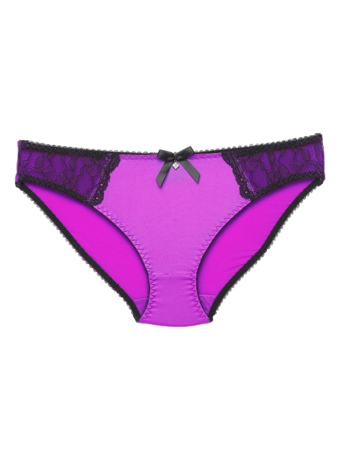 

Heart 2 Heart Women Purple & Black Solid Bikini Briefs H2H 86N