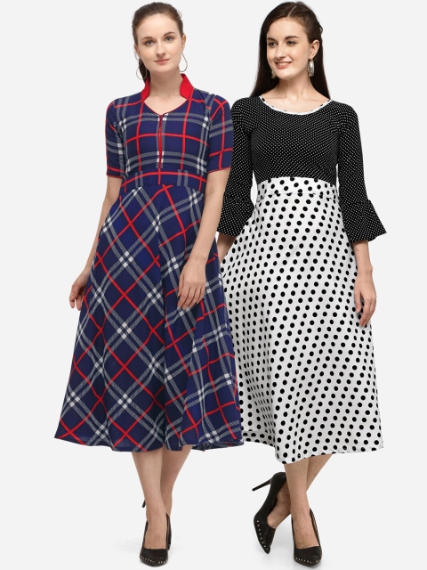 

SAADHVI Multi Crepe Midi Dress
