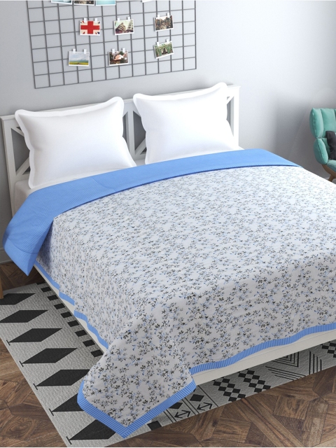 

Florida Blue & White Floral AC Room 120 GSM Double Bed Dohar