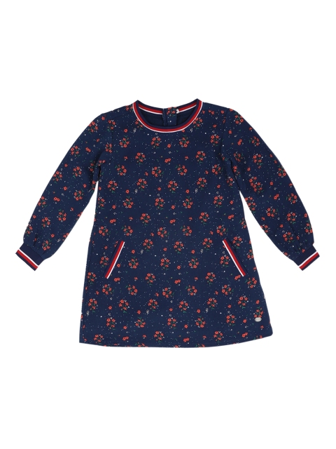 

Allen Solly Junior Navy Blue & Pink Floral A-Line Dress
