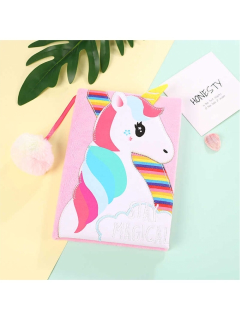 

SCOOBIES Girls Pink Stay Magical Unicorn Plush diary