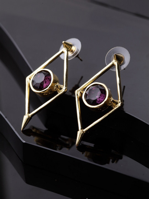 

DIVA WALK Gold Geometric Drop Earrings