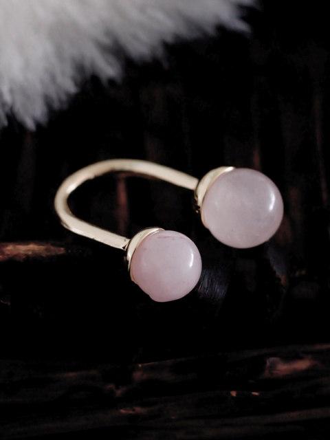

Bellofox Gold-Plated & Pink Open-Ended Dual Marble Finger Ring