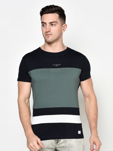

Octave Men Olive Colourblocked T-shirt