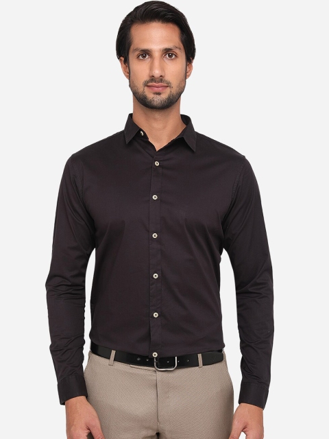 

JADE BLUE Men Brown Slim Fit Cotton Formal Shirt