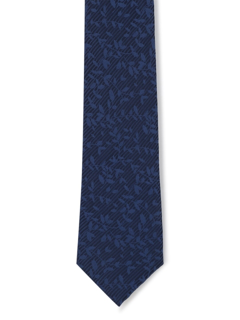 

Peter England Men Navy Blue Woven Design Broad Tie
