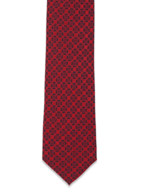 

Peter England Men Red & Navy Blue Woven Design Broad Tie