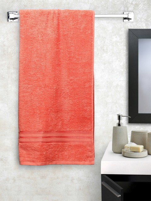

Trident Coral Orange Solid 400 GSM Pure Cotton Bath Towel