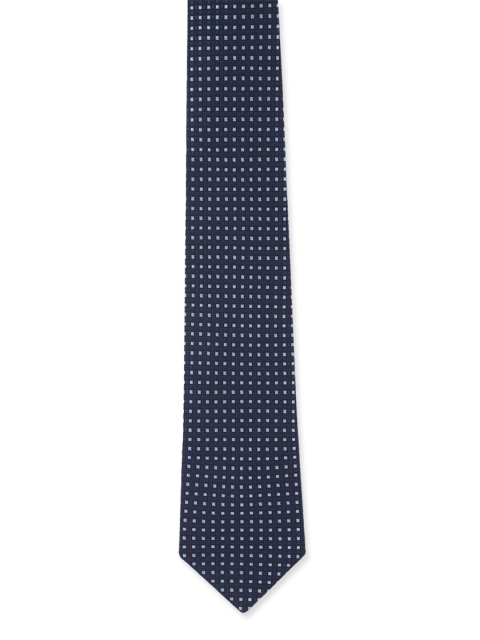 

Peter England Men Navy Blue & White Woven Design Broad Tie