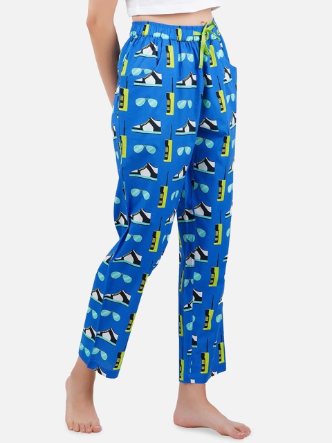 

Smugglerz Women Blue Printed Lounge Pant