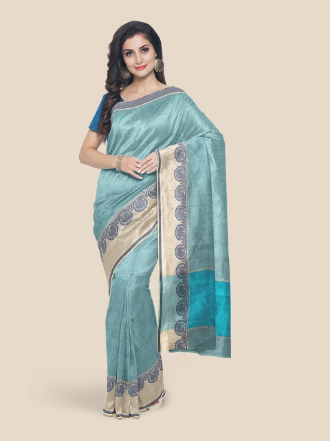

Kalamandir Women Blue Cotton Blend Solid