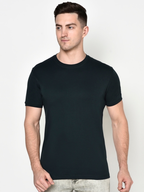 

Octave Men Green Cotton T-shirt