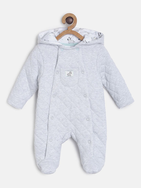

MINI KLUB Infant Boys Grey Melange Solid Pure Cotton Sleepsuit