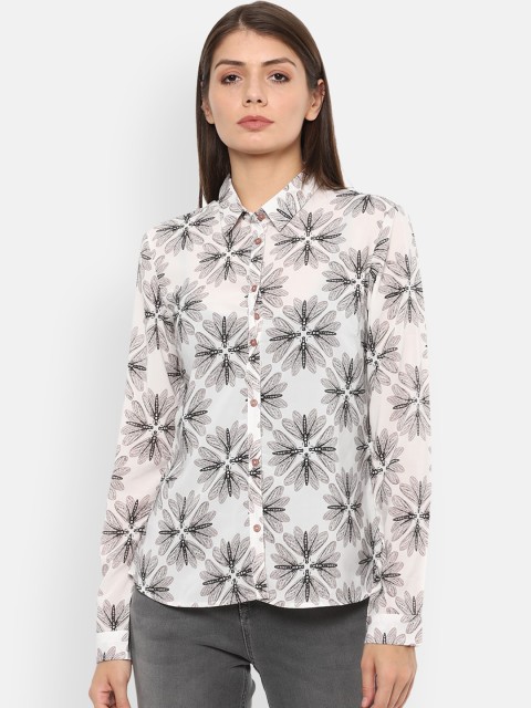 

Van Heusen Woman Women White Printed Casual Shirt