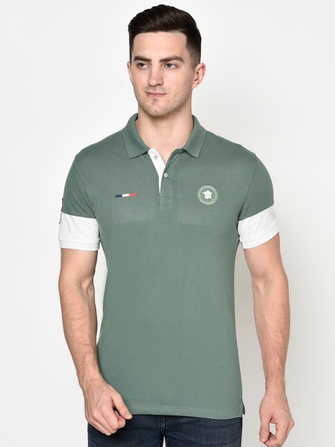 

Octave Men Olive Polo Collar T-shirt