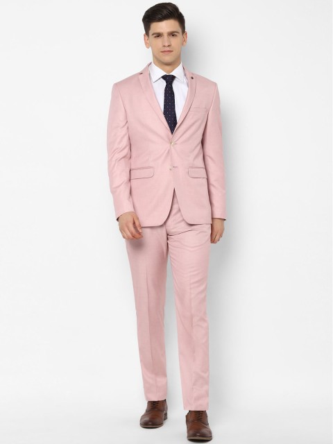 

Allen Solly Men Pink Solid Slim-Fit Single-Breasted Two-Piece Formal Suit