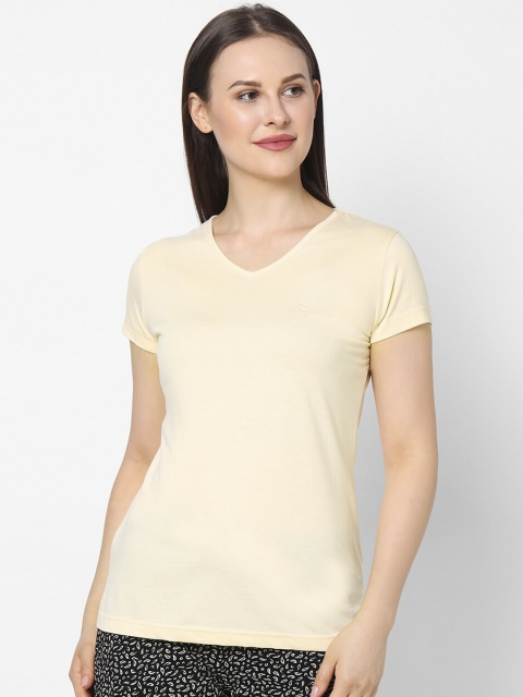 

Sweet Dreams Women Beige Solid Cotton Lounge T-shirt