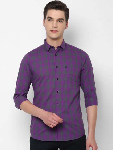 

Allen Solly Men Purple Slim Fit Checked Cotton Casual Shirt